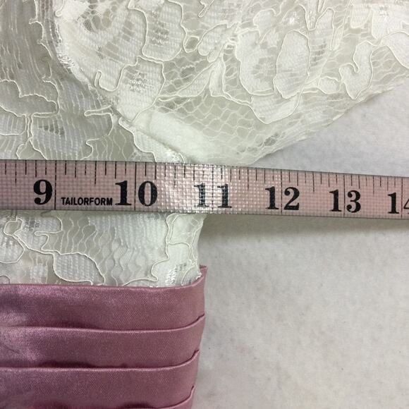 FLOWER GIRL PARTY DRESS Z 4-5 Y white pink mauve lace beaded wedding NEW B40 - Picture 4 of 7